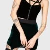 Cassandra Velvet Mini Skirt [EMERALD]