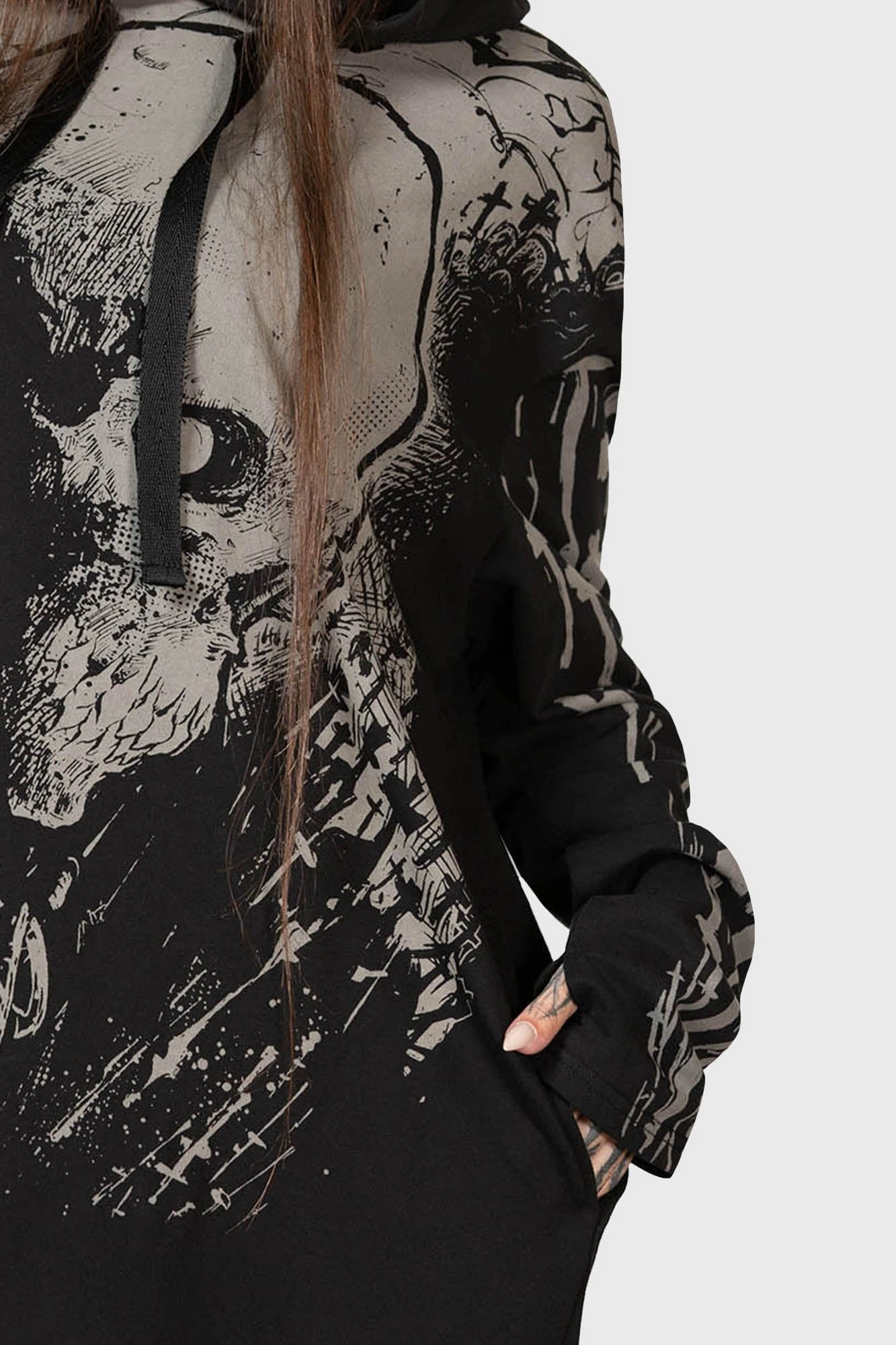 Cross The Bear Longline Hoodie - Image 3