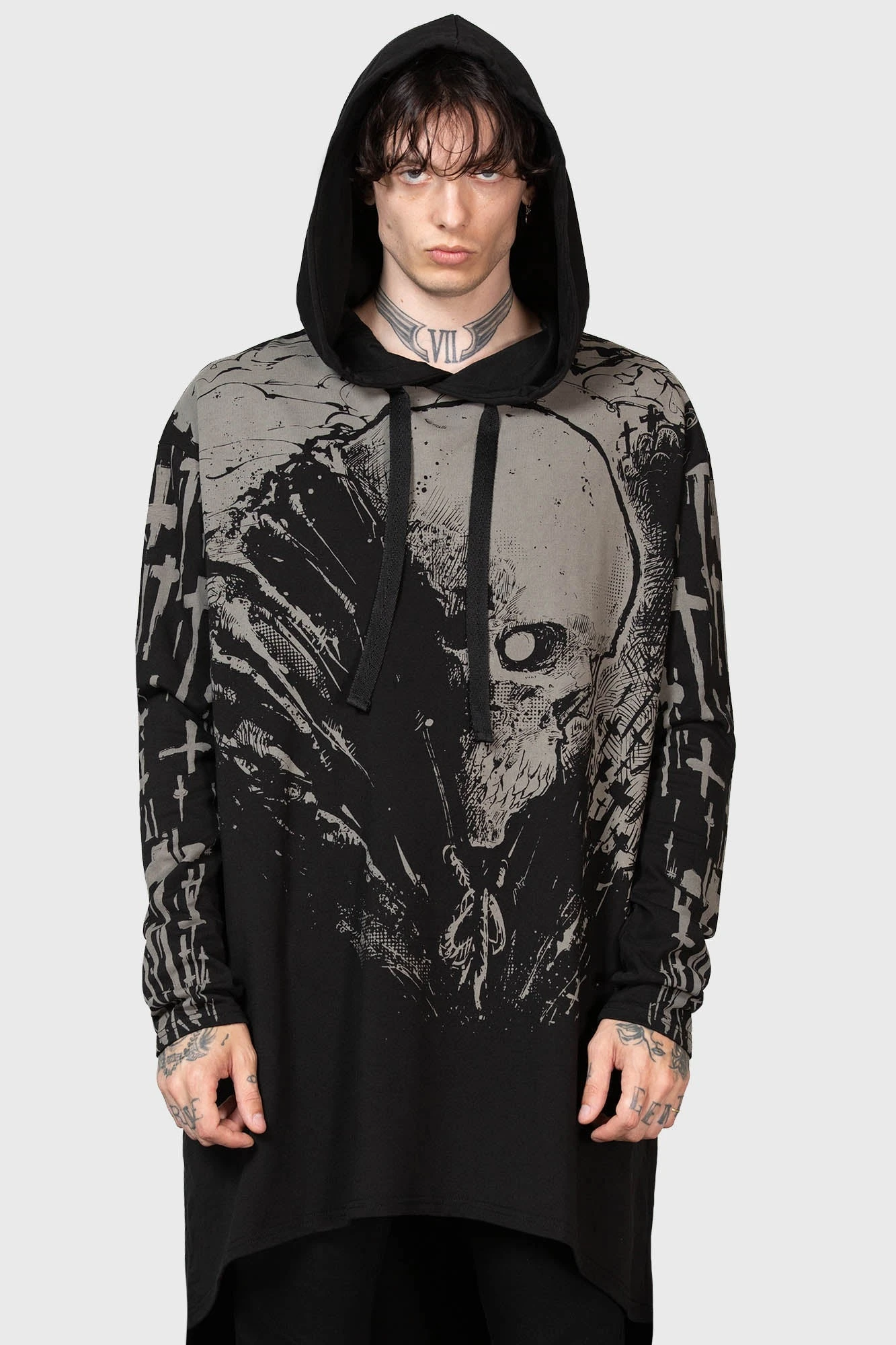 Cross The Bear Longline Hoodie - Image 6