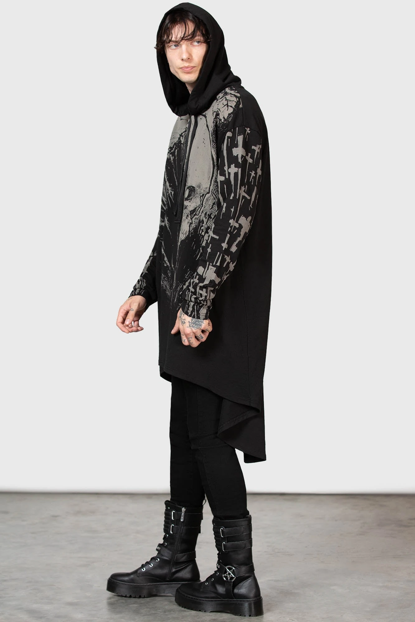 Cross The Bear Longline Hoodie - Image 7