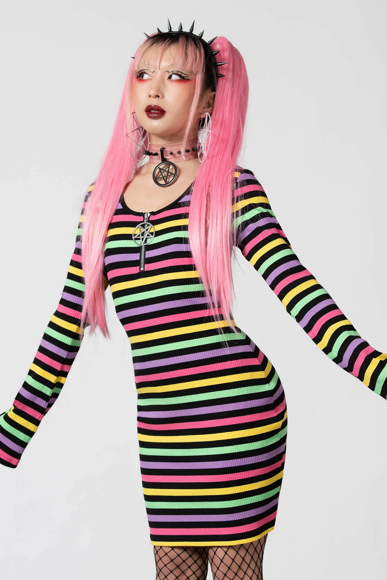Lick The Rainbow Ribbed Dress - Image 4