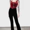 Thena's Thistle Velvet Bootcut Trousers