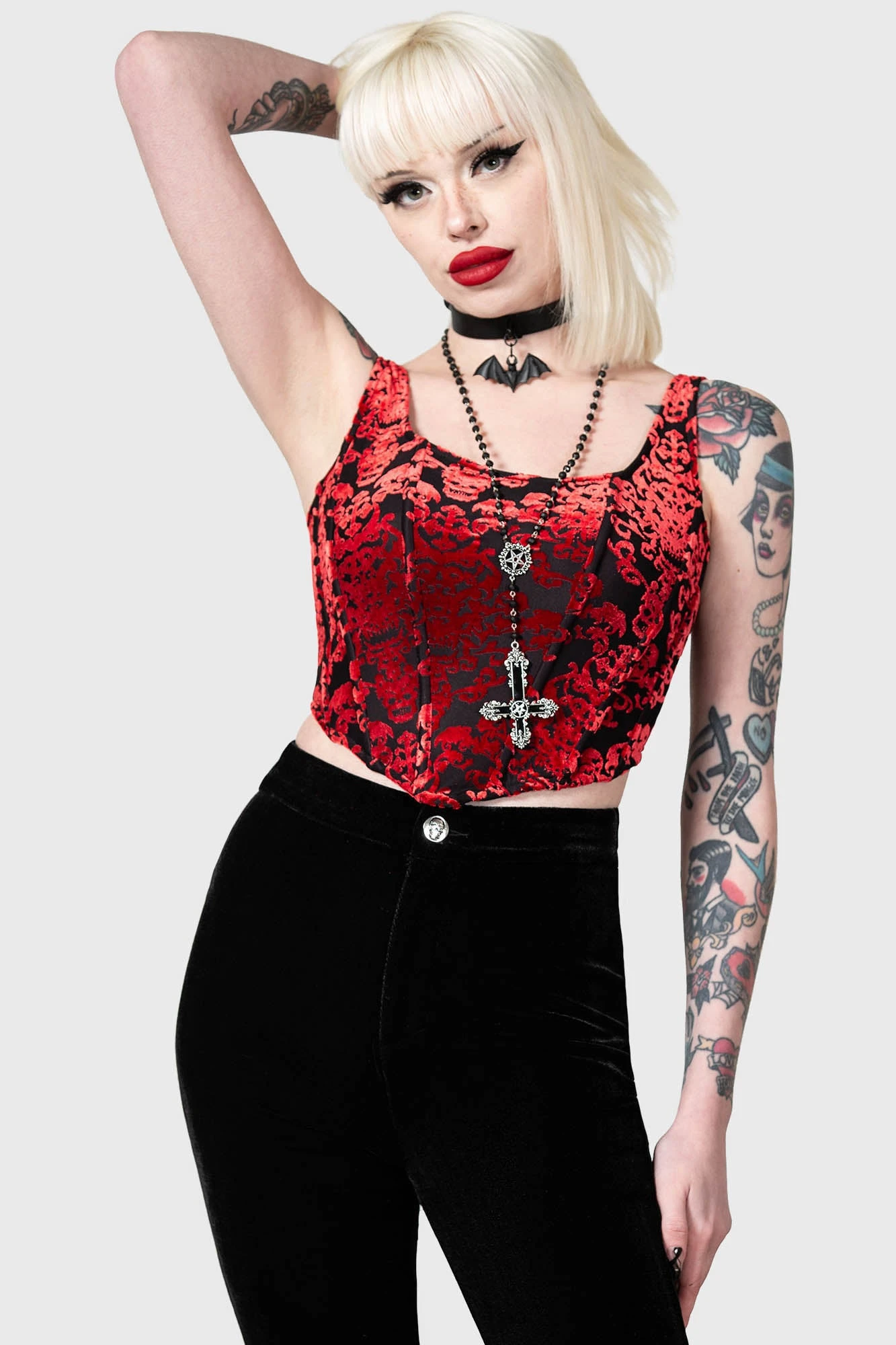 Thena's Thistle Velvet Bootcut Trousers - Image 3