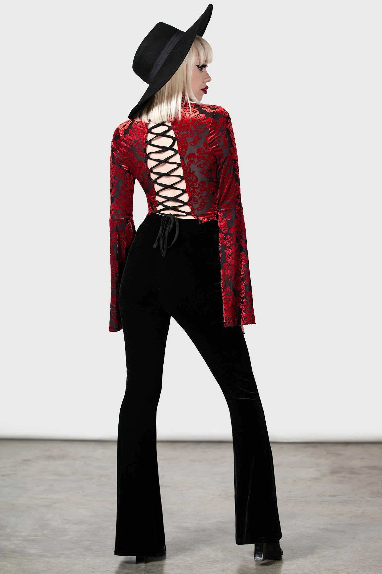 Thena's Thistle Velvet Bootcut Trousers - Image 4